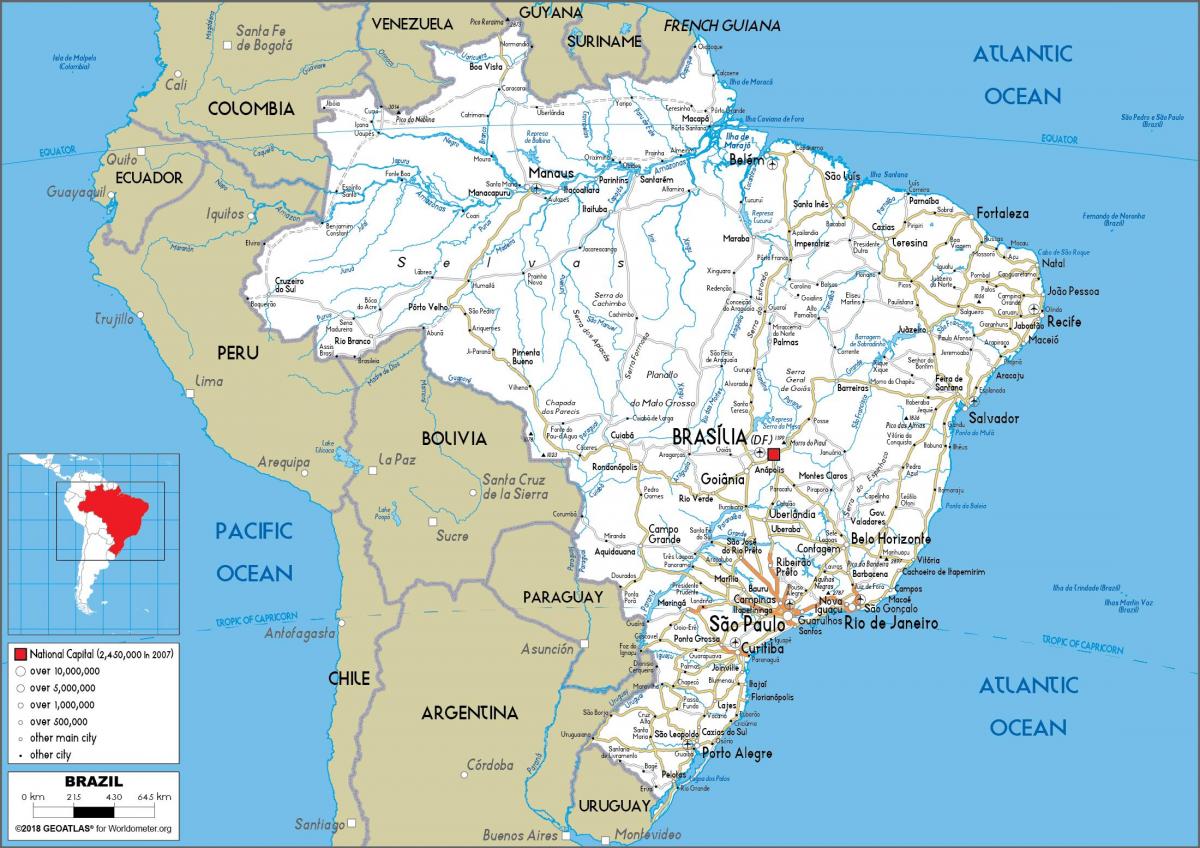 Brazil detailed map