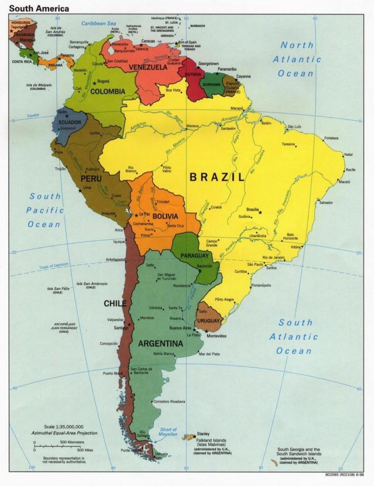 map of Brazil surrounding countries