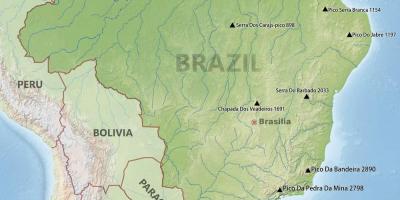 Mountains in Brazil map