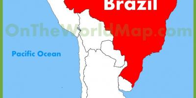 Map of Brazil in south america