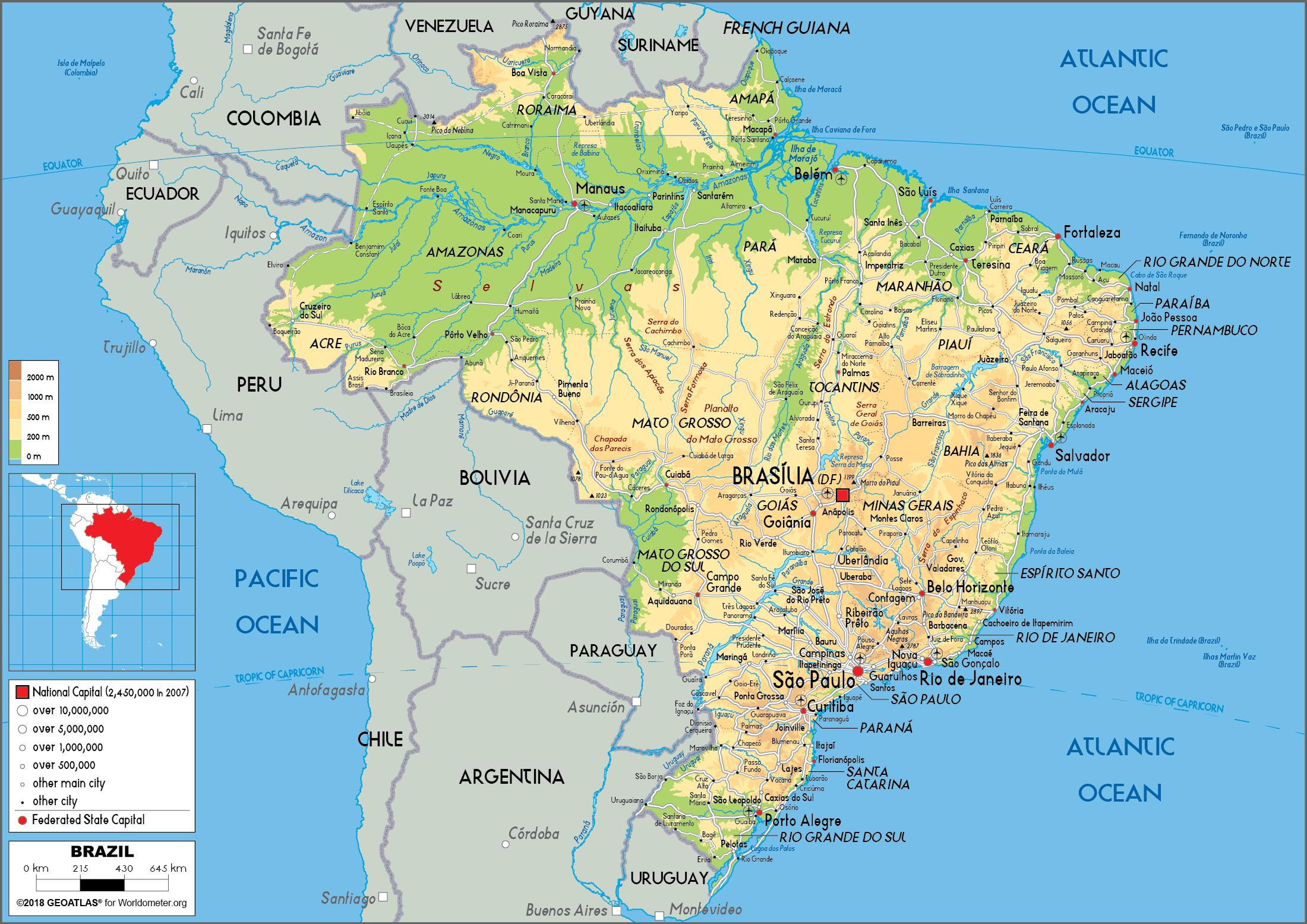 Brazil Geographic Map 