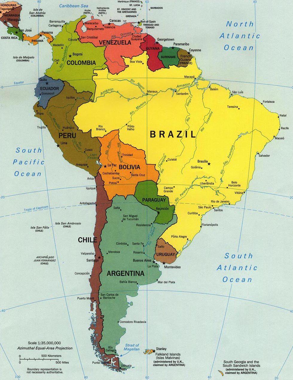 Brazil South America Map Brazil On South America Map South