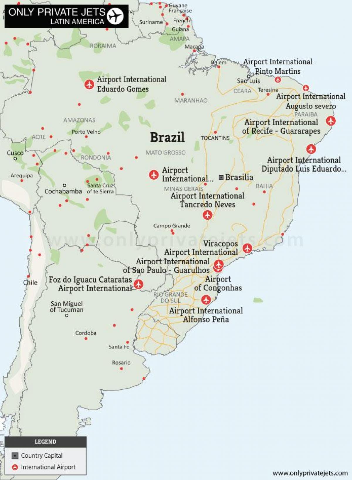 airports in Brazil map