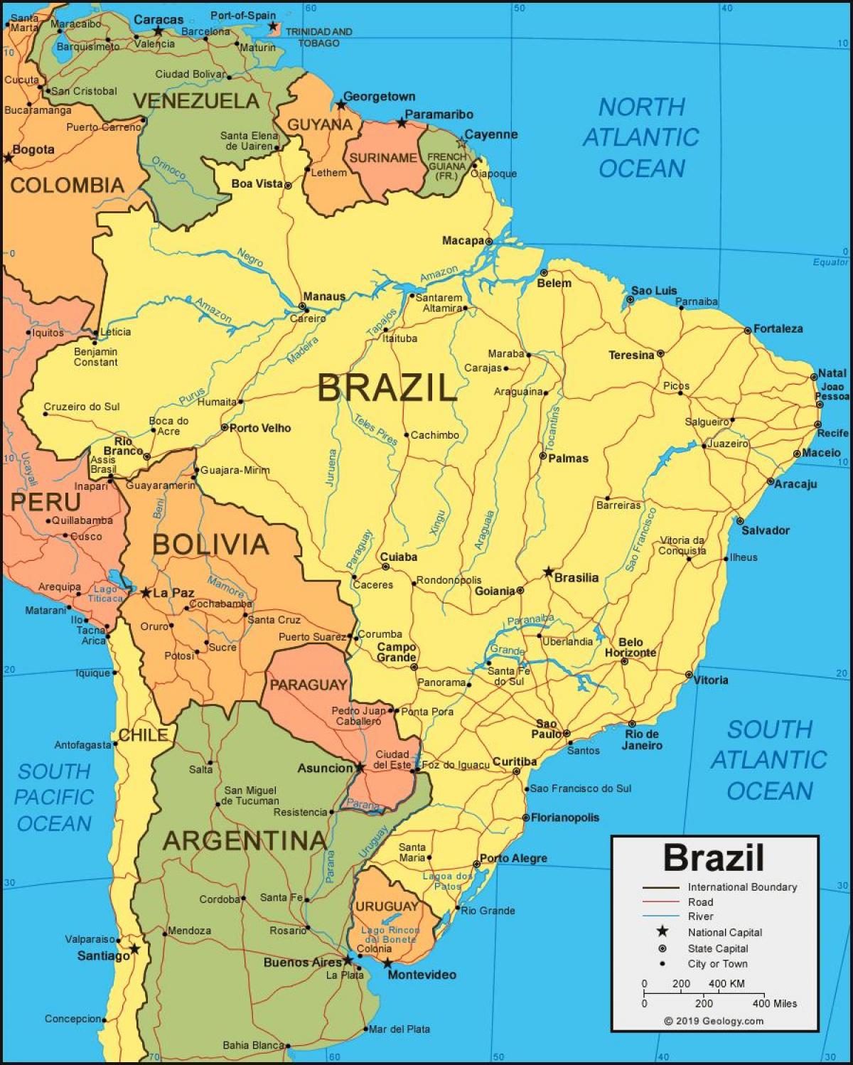 cities of Brazil map