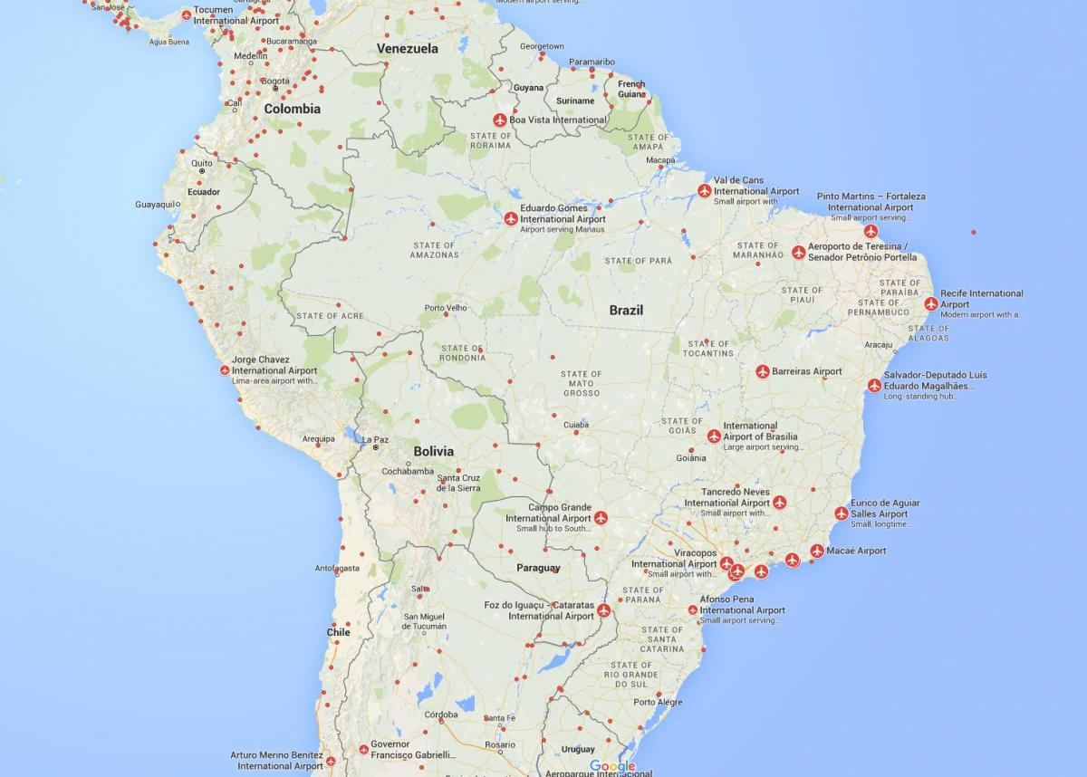 international airports in Brazil map
