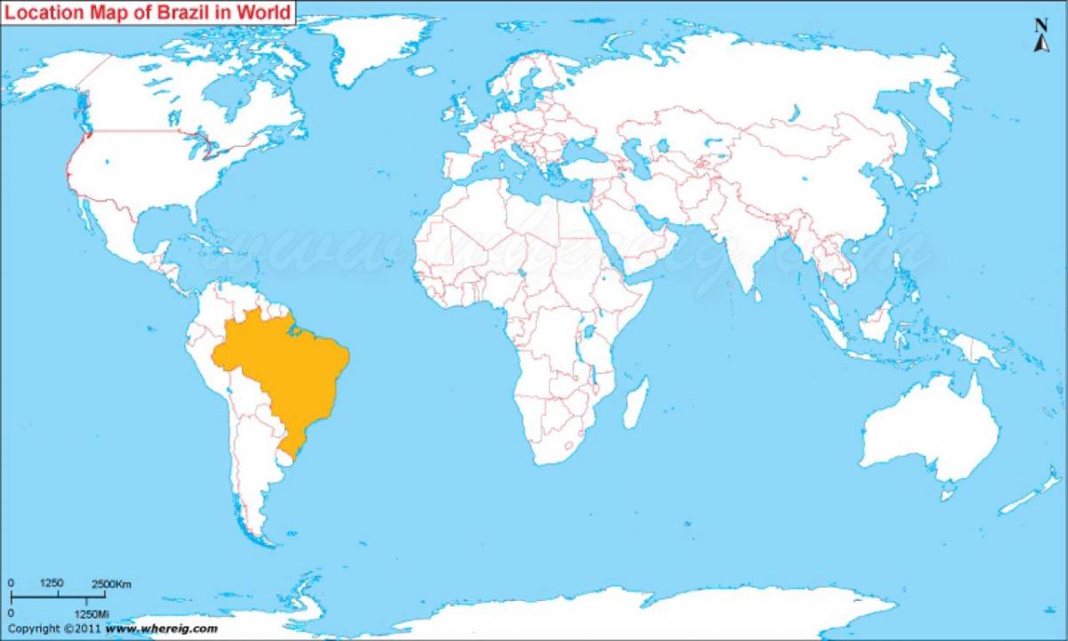 location of Brazil on world map