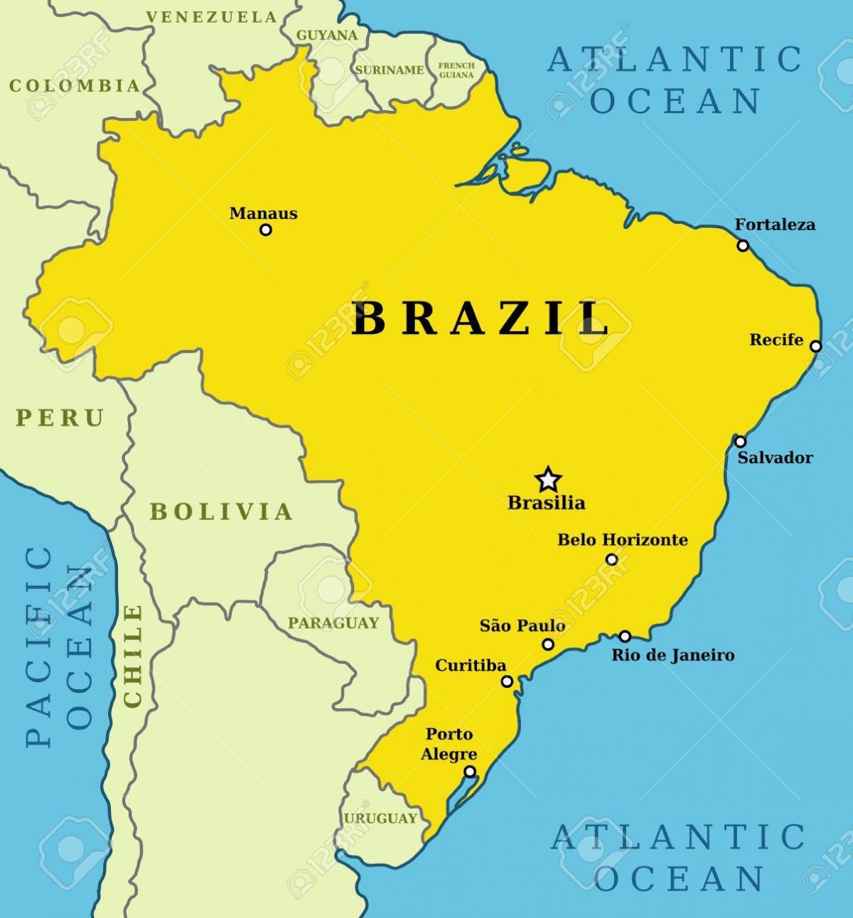 major cities in Brazil map