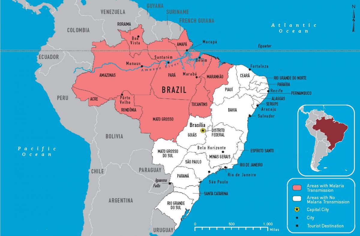 malaria Brazil map