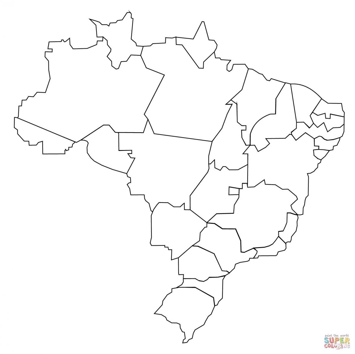 black and white map of Brazil