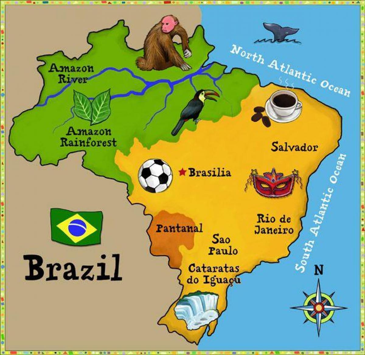 map of Brazil for kids