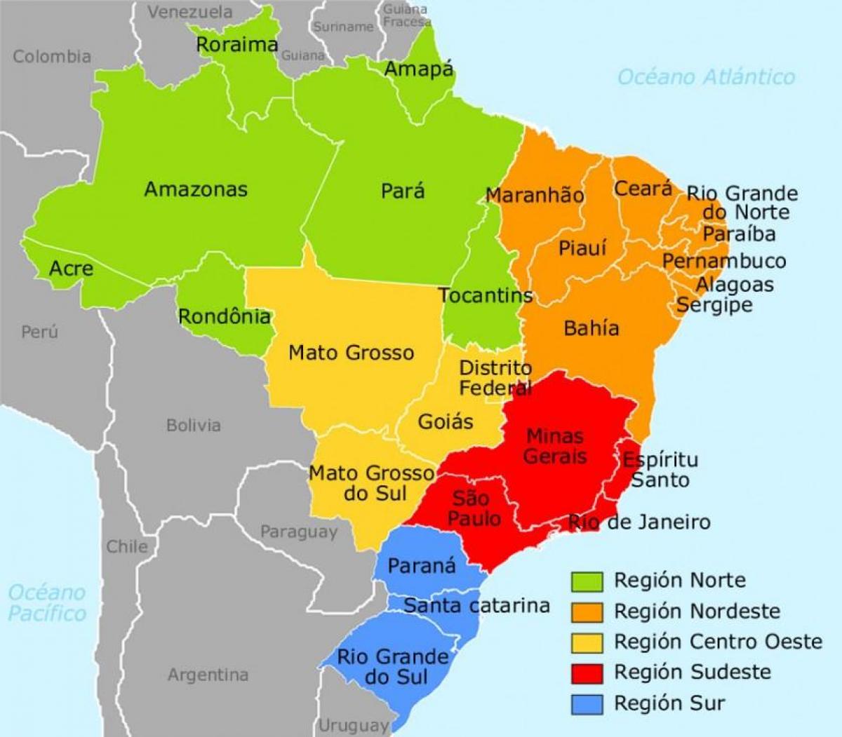 Brazil regions map