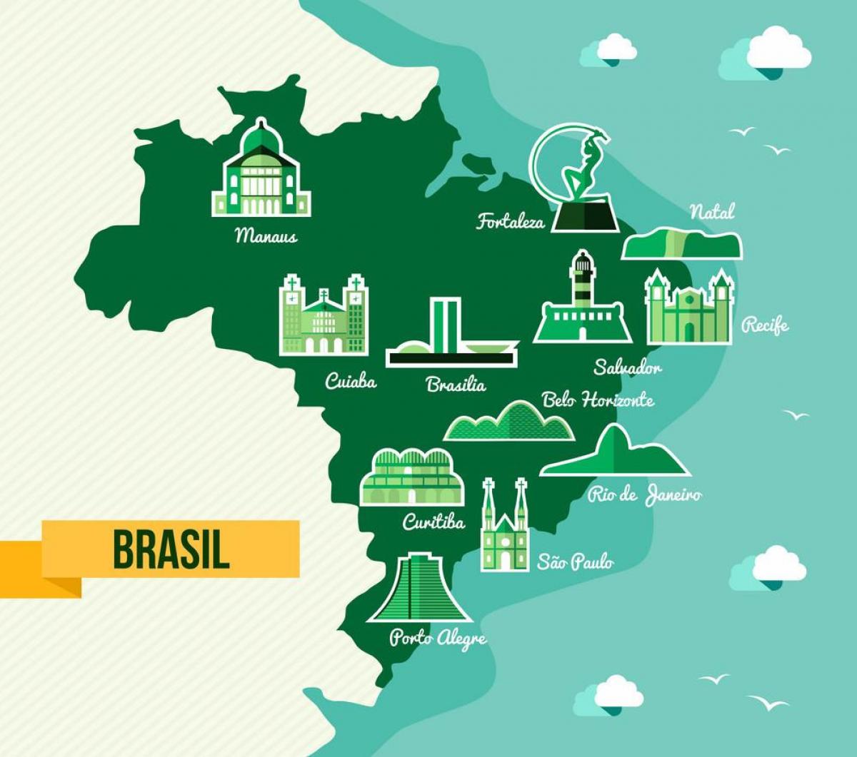 map of Brazil monuments
