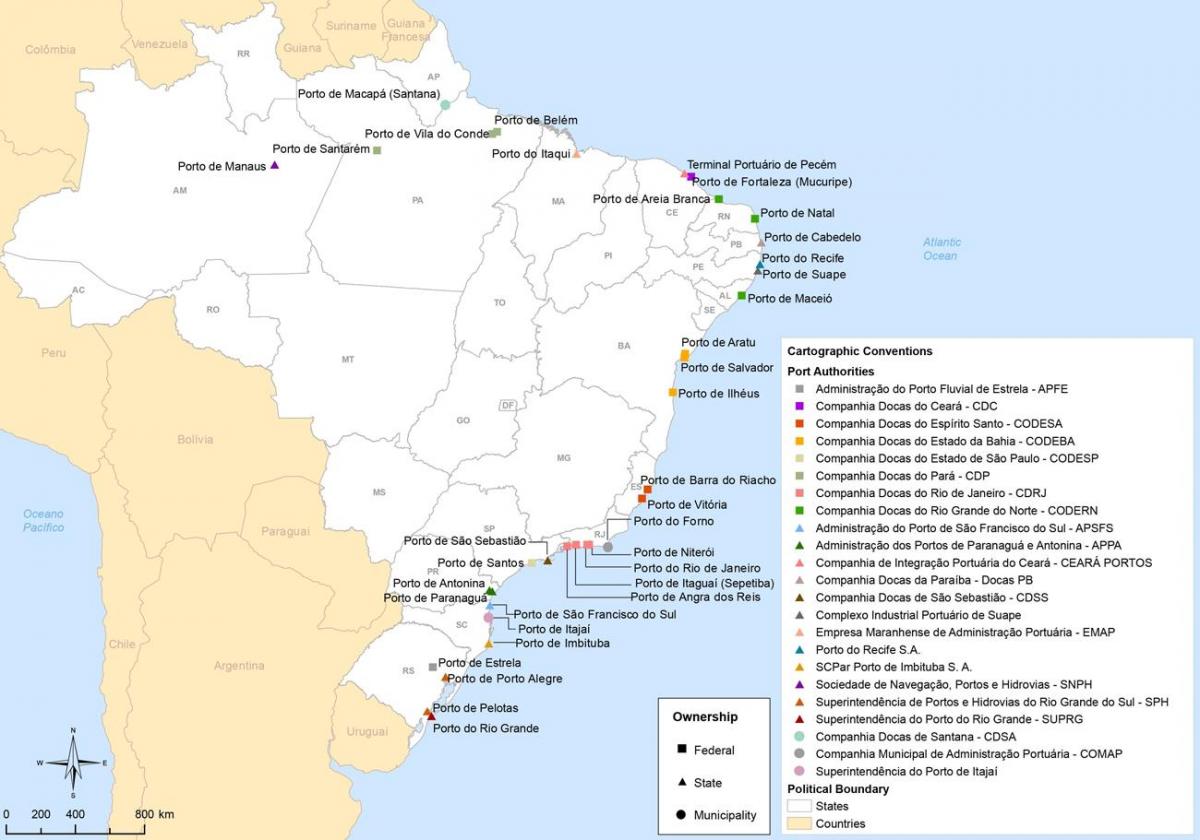 map of Brazil ports