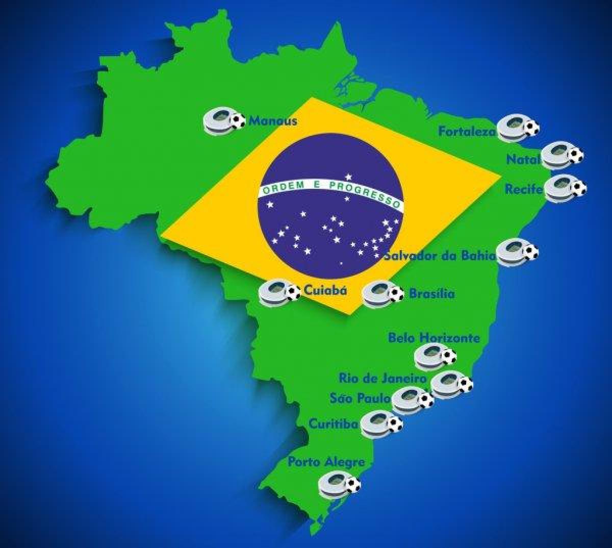 map of Brazil stadium