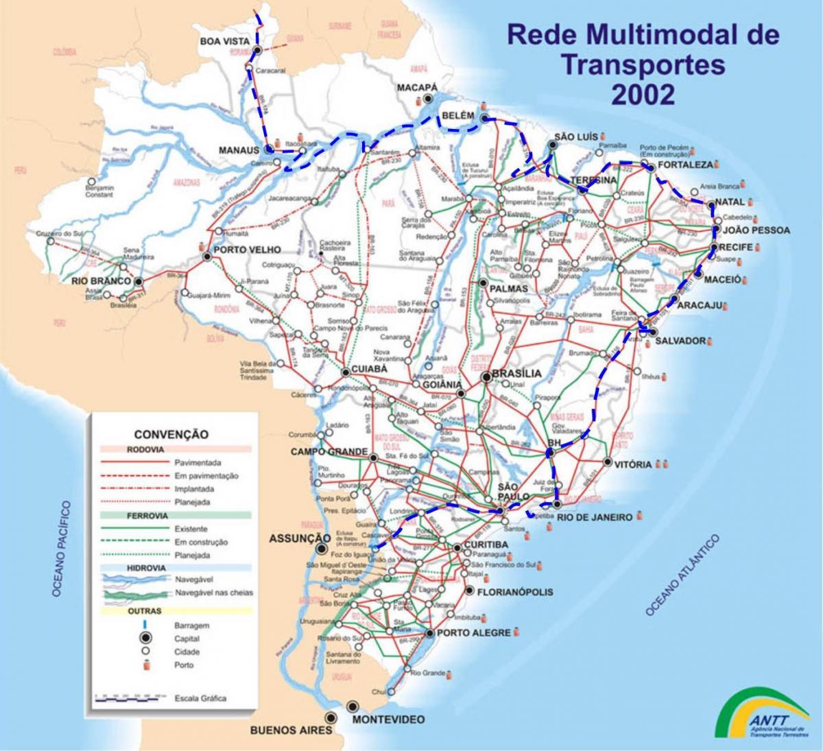 map of Brazil transports