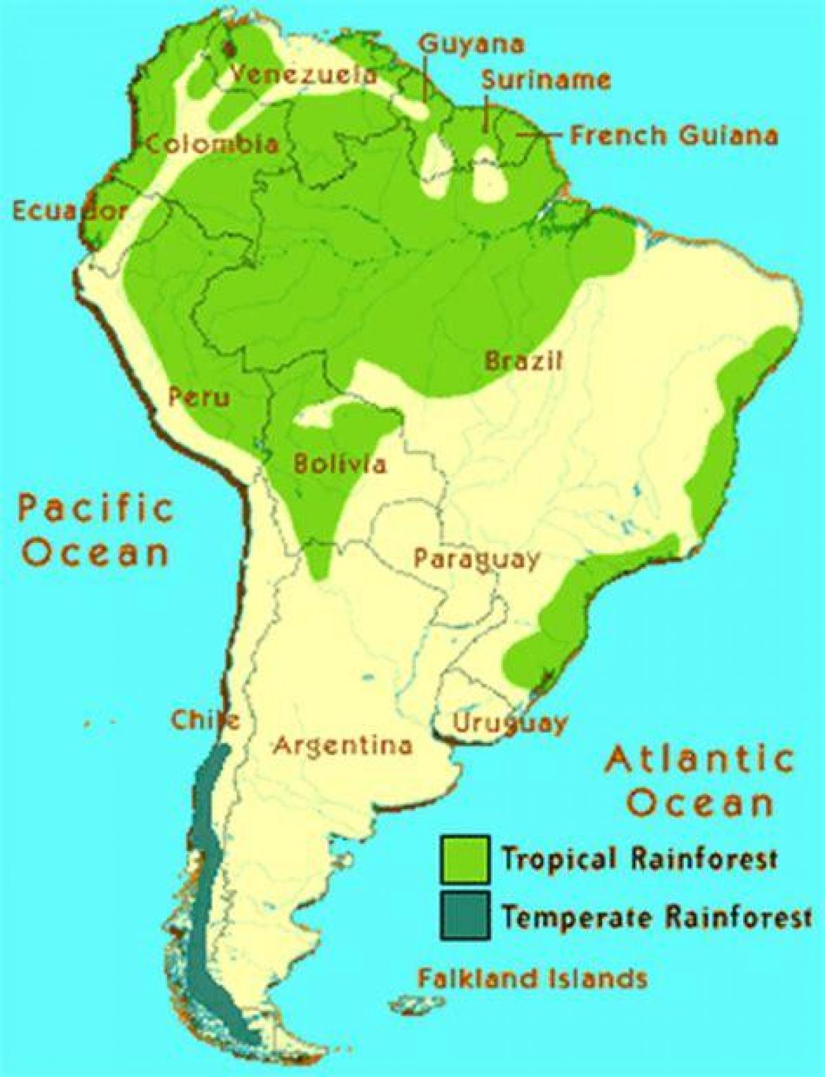 rainforest in Brazil map