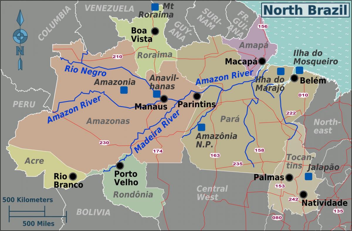 map of northern Brazil