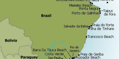 Map of Brazil beaches