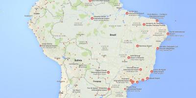 International airports in Brazil map